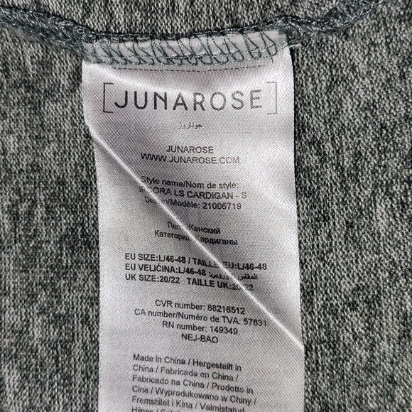 1X | Junarose | 3/4 Sleeve Heathered Knit Cardigan - Picture 5 of 6